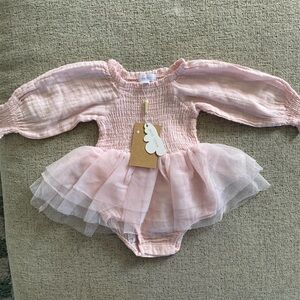 NWT - Angel Dear Long Sleeve Smocked Tutu 6-12MO